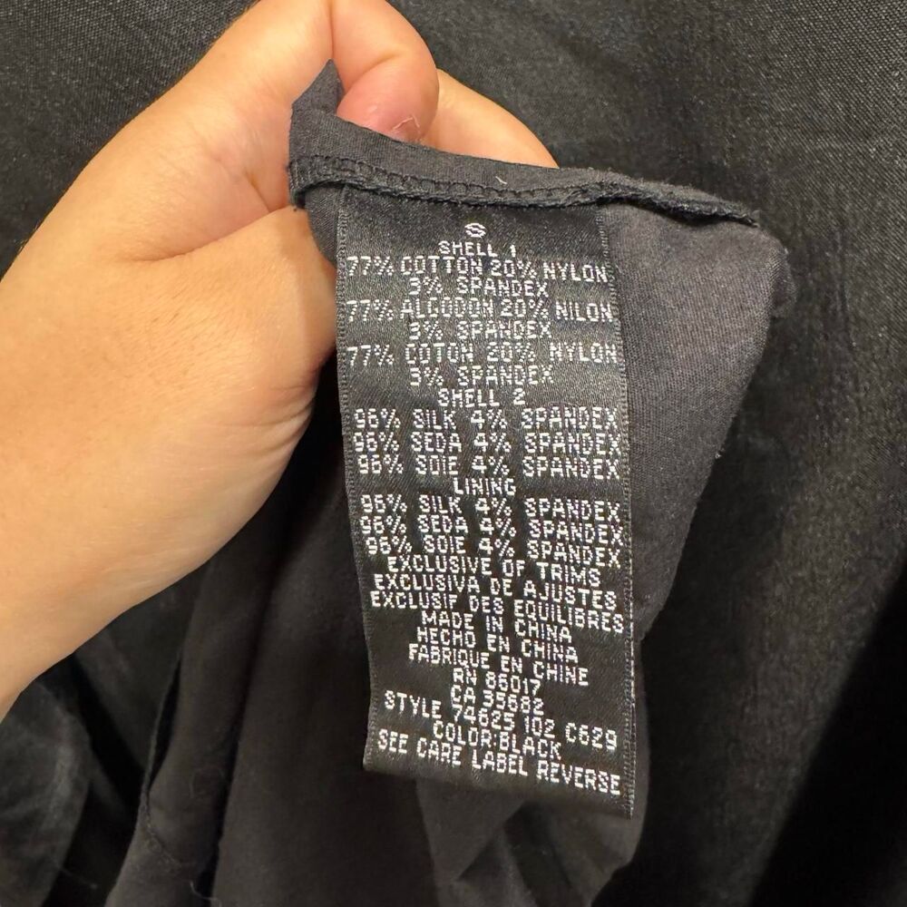 Y2K Black Silk Bebe Halter Mini Dress Minimalist Flirty Cocktail Pleated Small - Picture 8 of 8